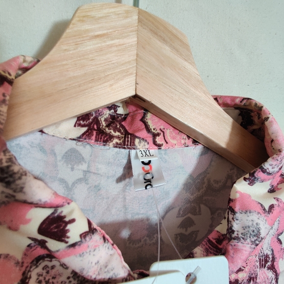 OC ORDER PLUS NWT Bohemian Geometric Kaftan Long Sleeve Collared Maxi Dress 3XL - Picture 9 of 15